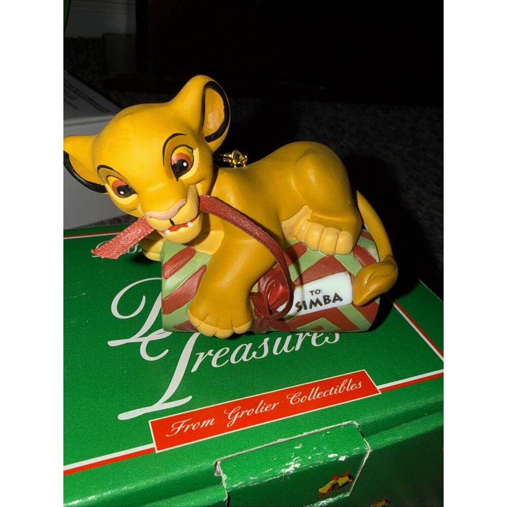 Grolier Disney Porcelain Treasures Simba Christmas Ornament USED